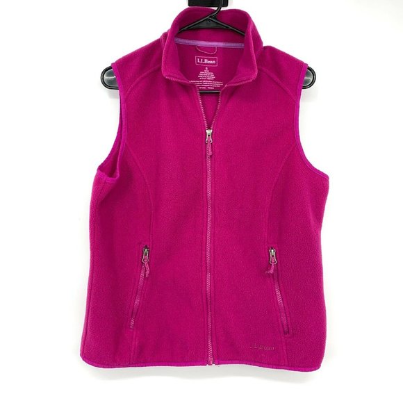 L.L. Bean Jackets & Blazers - LL Bean Vest Fleece Purple Pink Full Zip Front Pockets Sleeveless